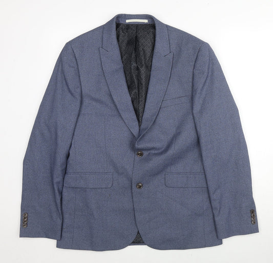 Mens UK Size 40 Burton Regular Blue Suit Jacket