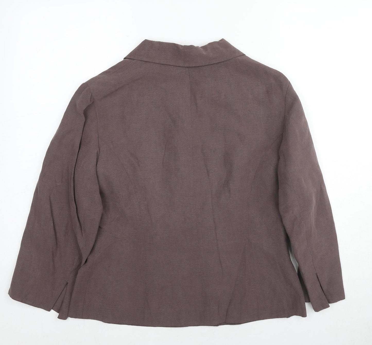 St Michael Womens Brown Jacket Blazer Size 14 Button