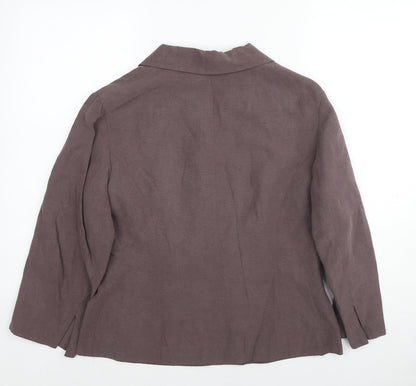 St Michael Womens Brown Jacket Blazer Size 14 Button