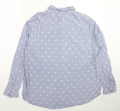 Womens UK Size 12 H&M Blue Basic Button-Up
