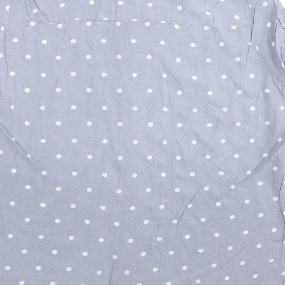 Womens UK Size 12 H&M Blue Basic Button-Up