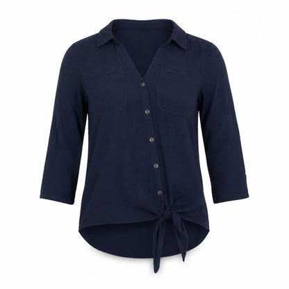 Womens UK Size 6 Sandwich Blue Basic Button-Up