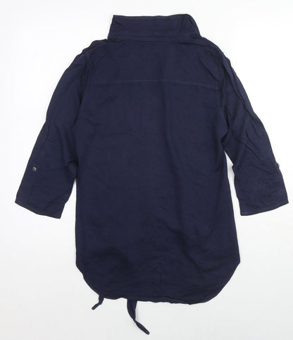 Womens UK Size 6 Sandwich Blue Basic Button-Up