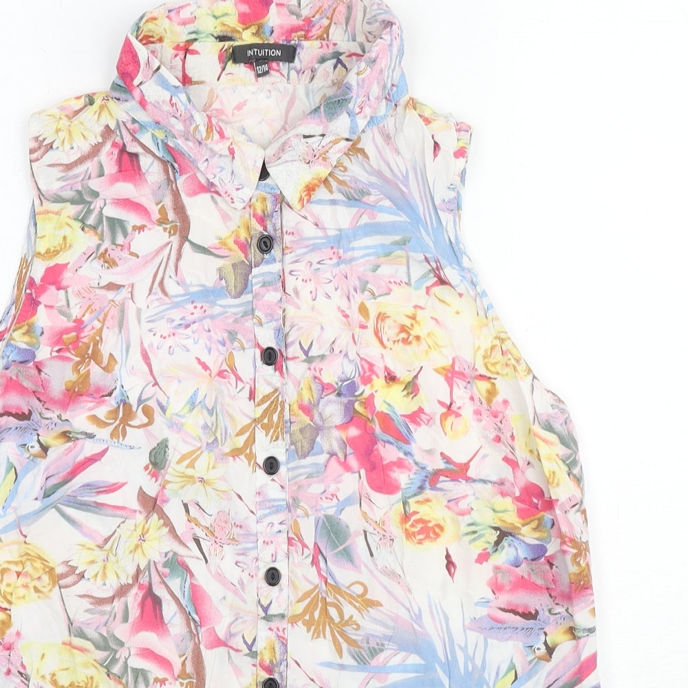 Womens UK Size 12 Intuition Multicoloured Basic Button-Up