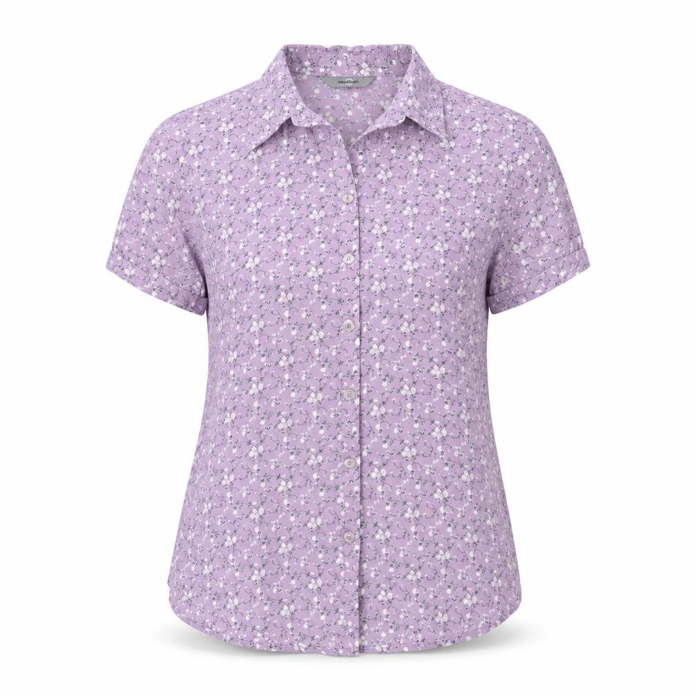 Womens UK Size 10 AMARANTO Purple Basic Button-Up