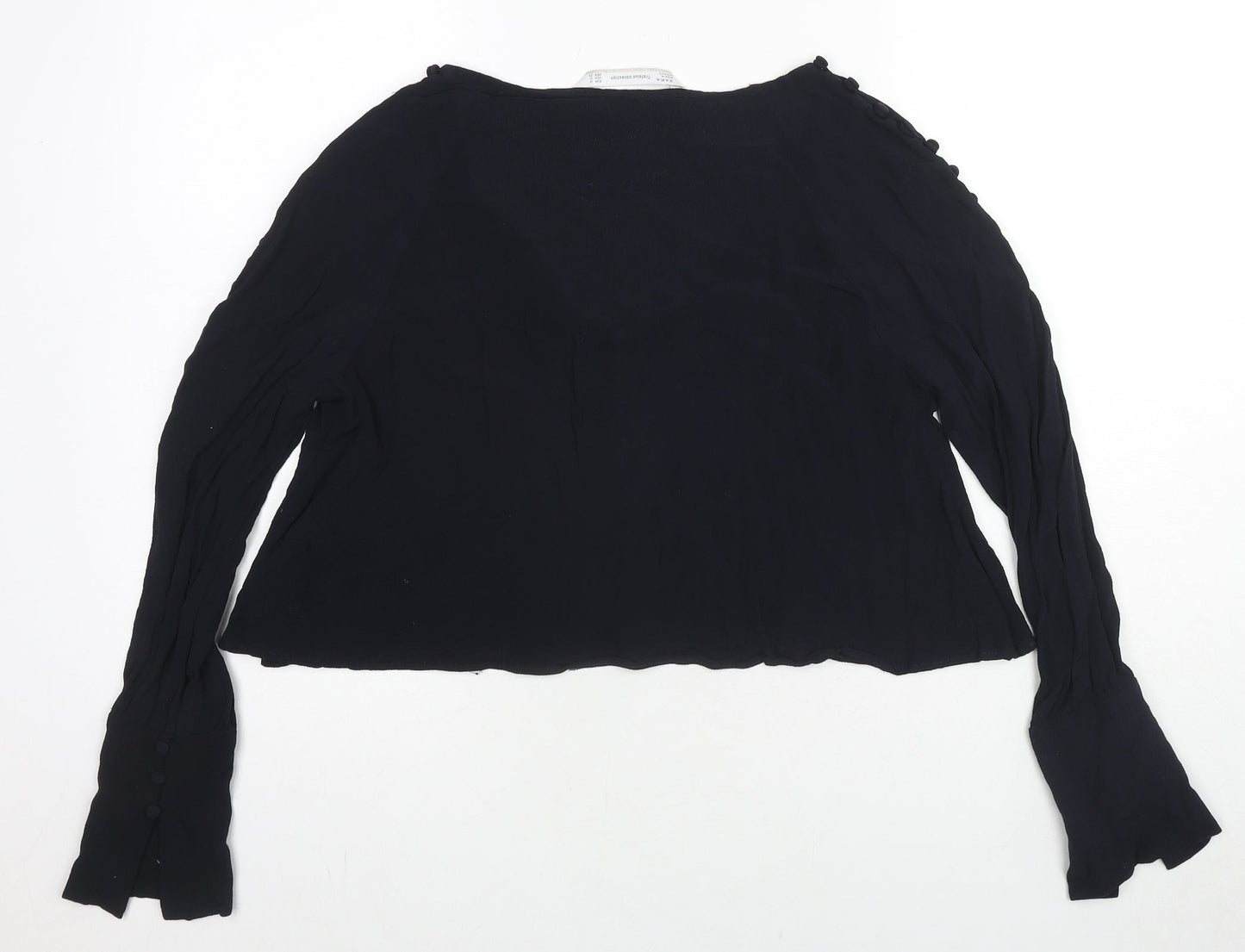 Womens UK Size M Zara Blue Basic Blouse