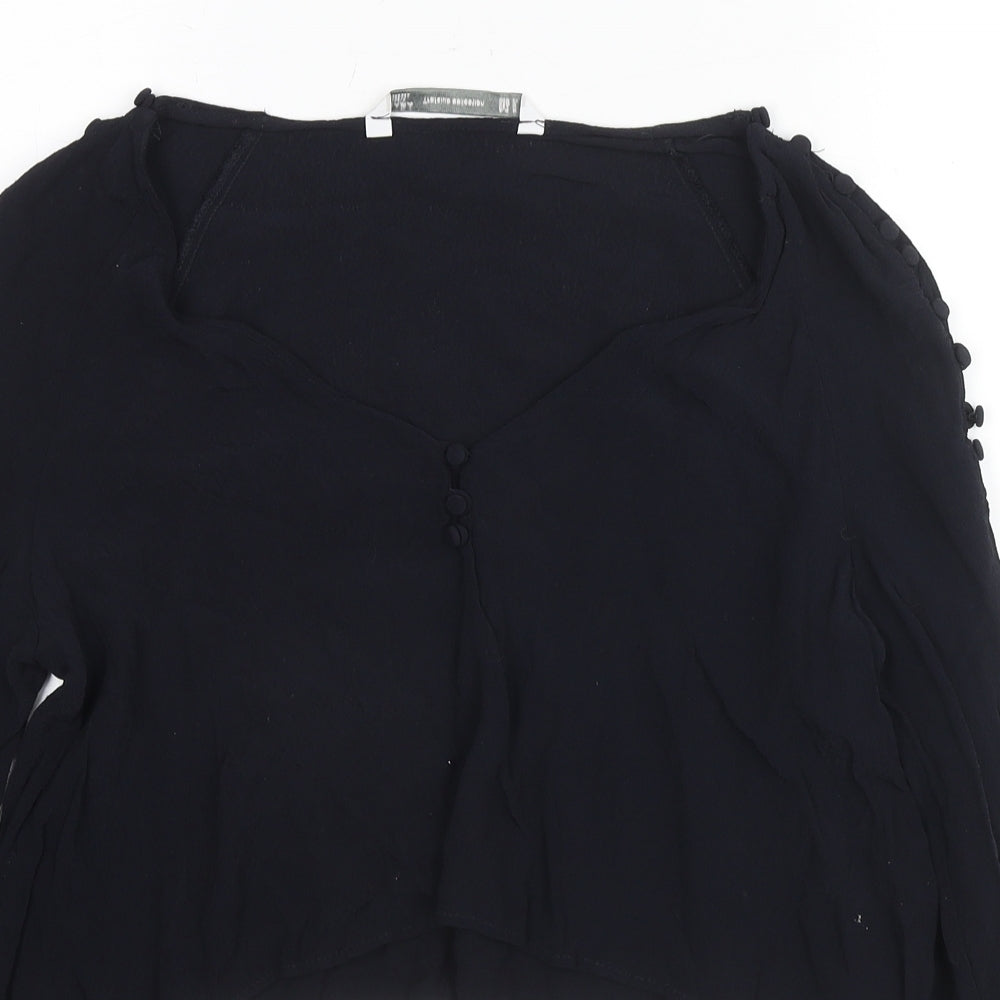 Womens UK Size M Zara Blue Basic Blouse