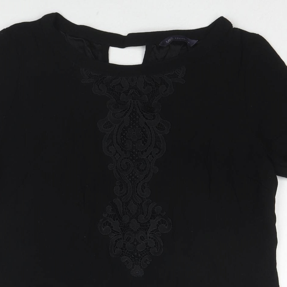 Womens UK Size 10 Marks and Spencer Black Basic Blouse