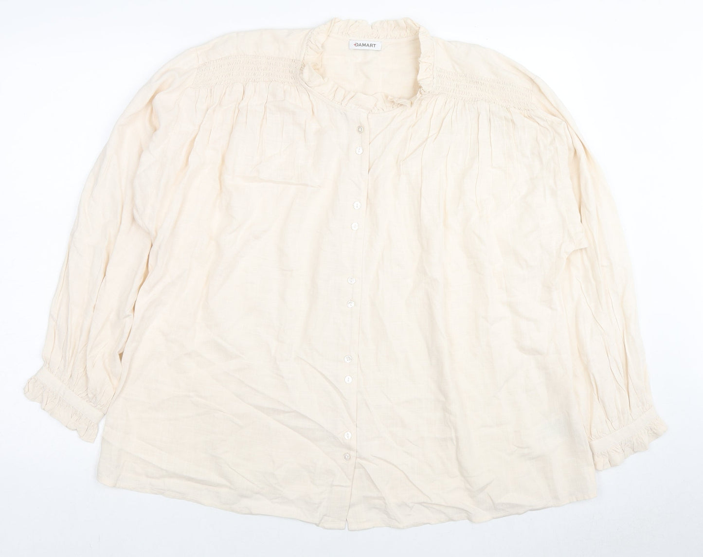 Womens UK Size 18 Damart Beige Basic Button-Up