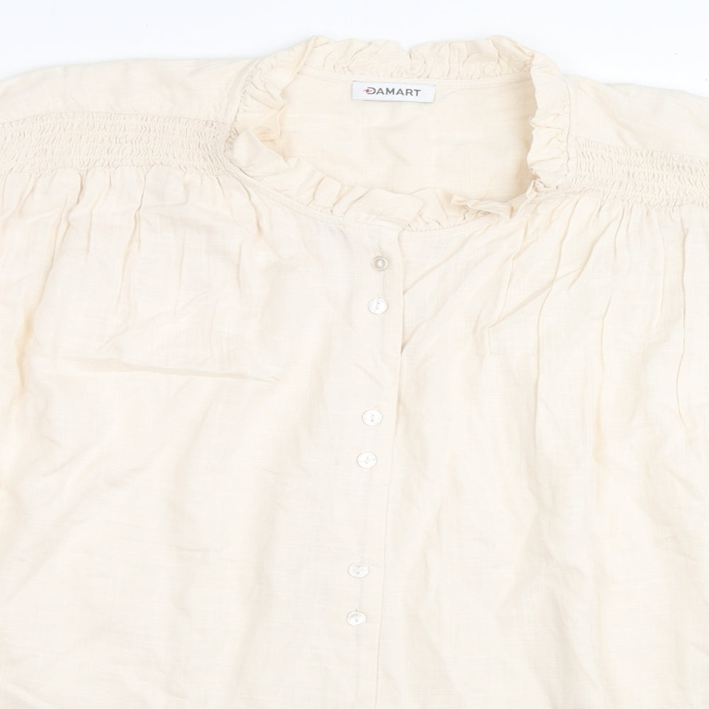 Womens UK Size 18 Damart Beige Basic Button-Up