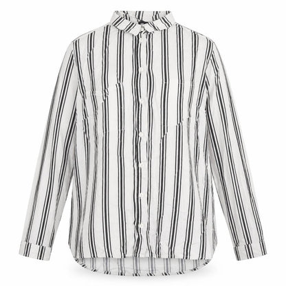 Divided by H&M Womens White Striped Viscose Basic Button-Up Size 6 Collared