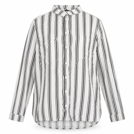 Divided by H&M Womens White Striped Viscose Basic Button-Up Size 6 Collared