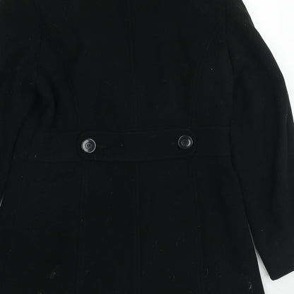 Autonomy Womens Black Pea Coat Coat Size 12 Button