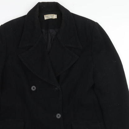 Womens UK Size 12 Charlotte Halton Black Overcoat