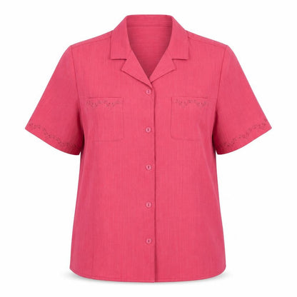 Womens UK Size 20 Oscar B. Pink Basic Button-Up