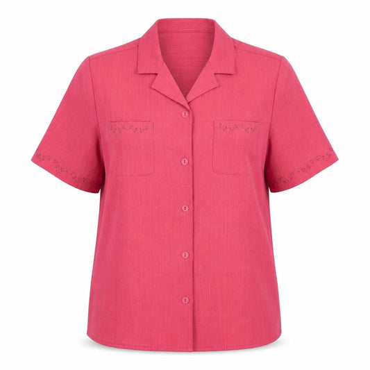 Womens UK Size 20 Oscar B. Pink Basic Button-Up