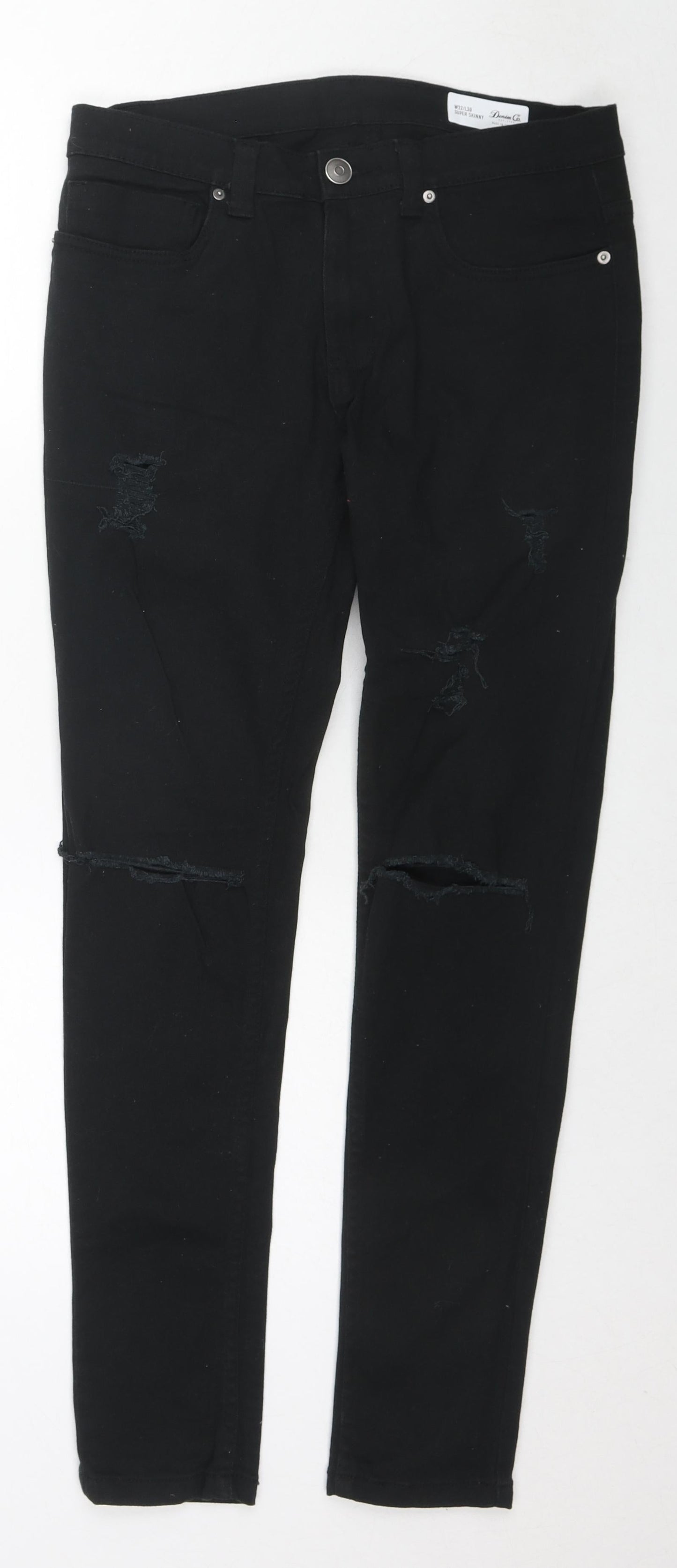 Denim & Co. Mens Black Cotton Skinny Jeans Size 32 in L30 in Slim Zip