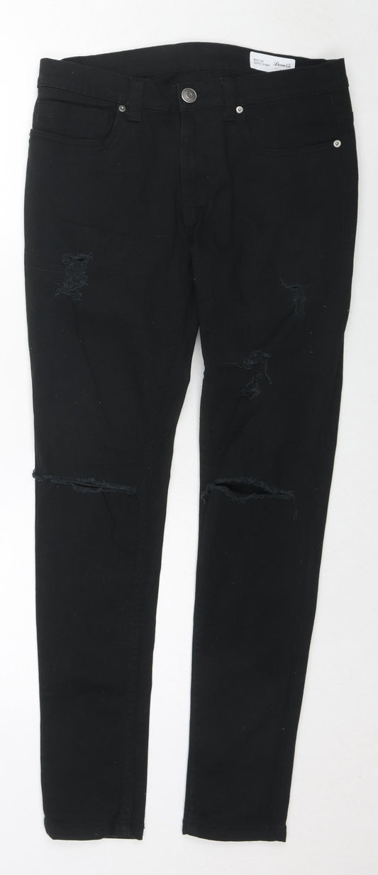 Denim & Co. Mens Black Cotton Skinny Jeans Size 32 in L30 in Slim Zip