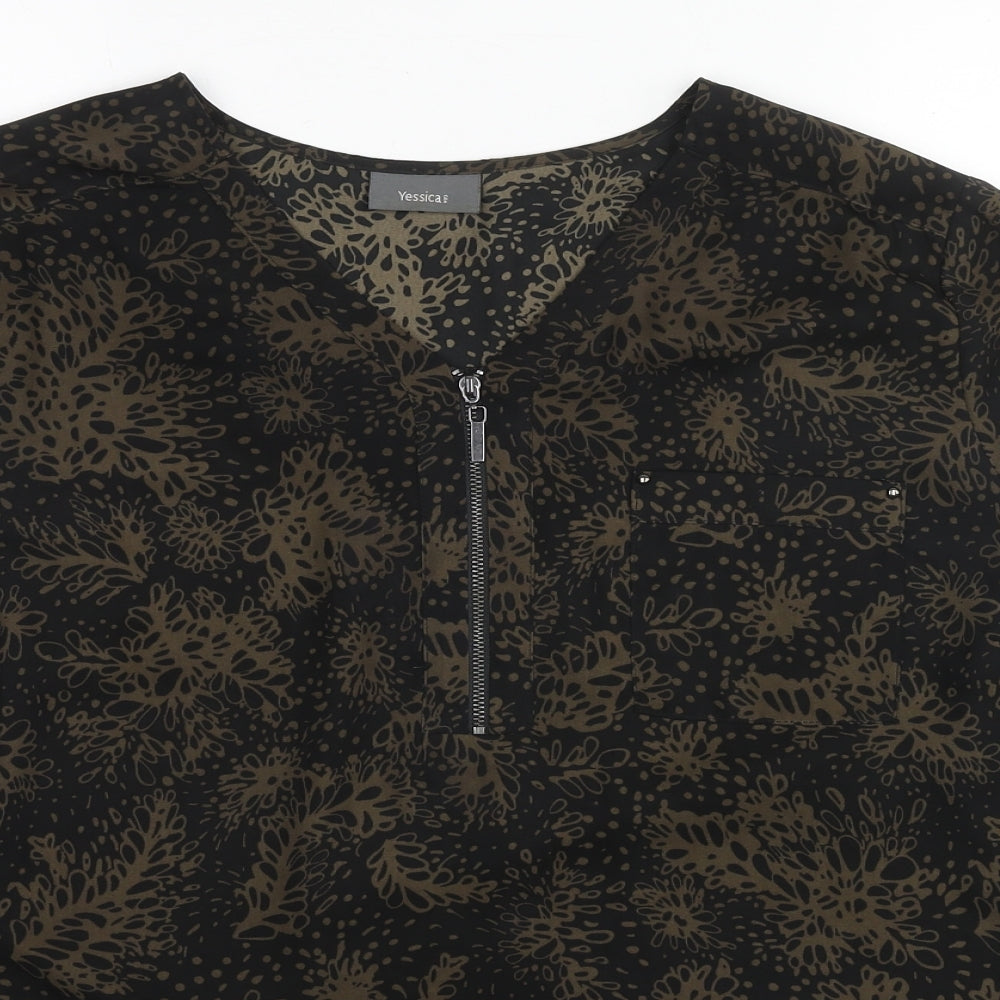 Womens UK Size One Size Yessica Black Basic Blouse