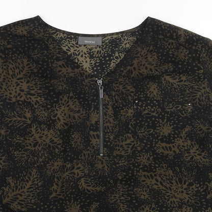 Womens UK Size One Size Yessica Black Basic Blouse