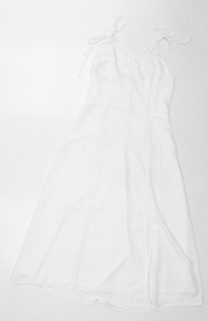 NLW Womens White Polyester Fit & Flare Size S Sweetheart Zip