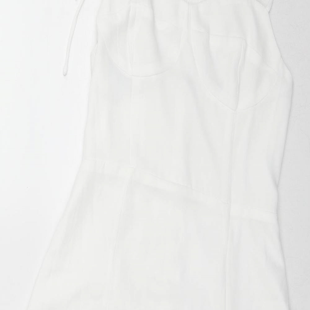 NLW Womens White Polyester Fit & Flare Size S Sweetheart Zip