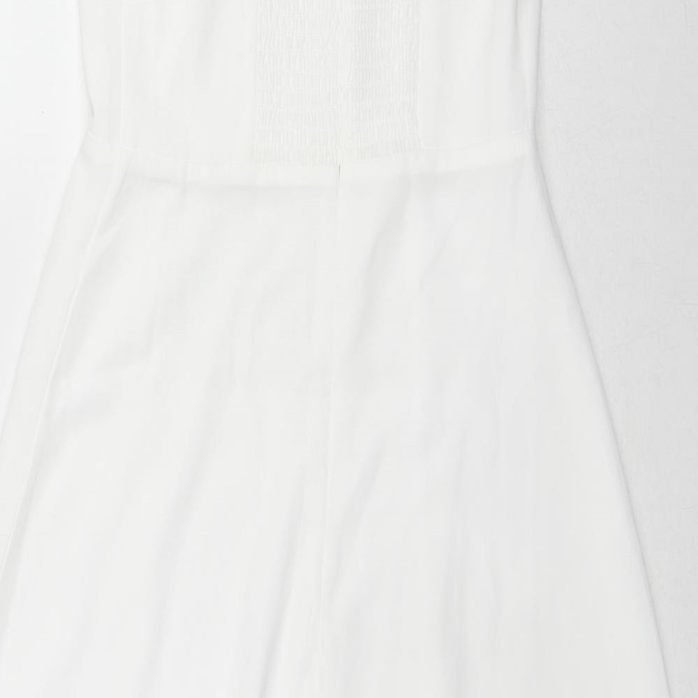 NLW Womens White Polyester Fit & Flare Size S Sweetheart Zip