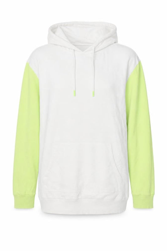 Goodmove Womens White Colourblock Cotton Pullover Hoodie Size 12 Pullover