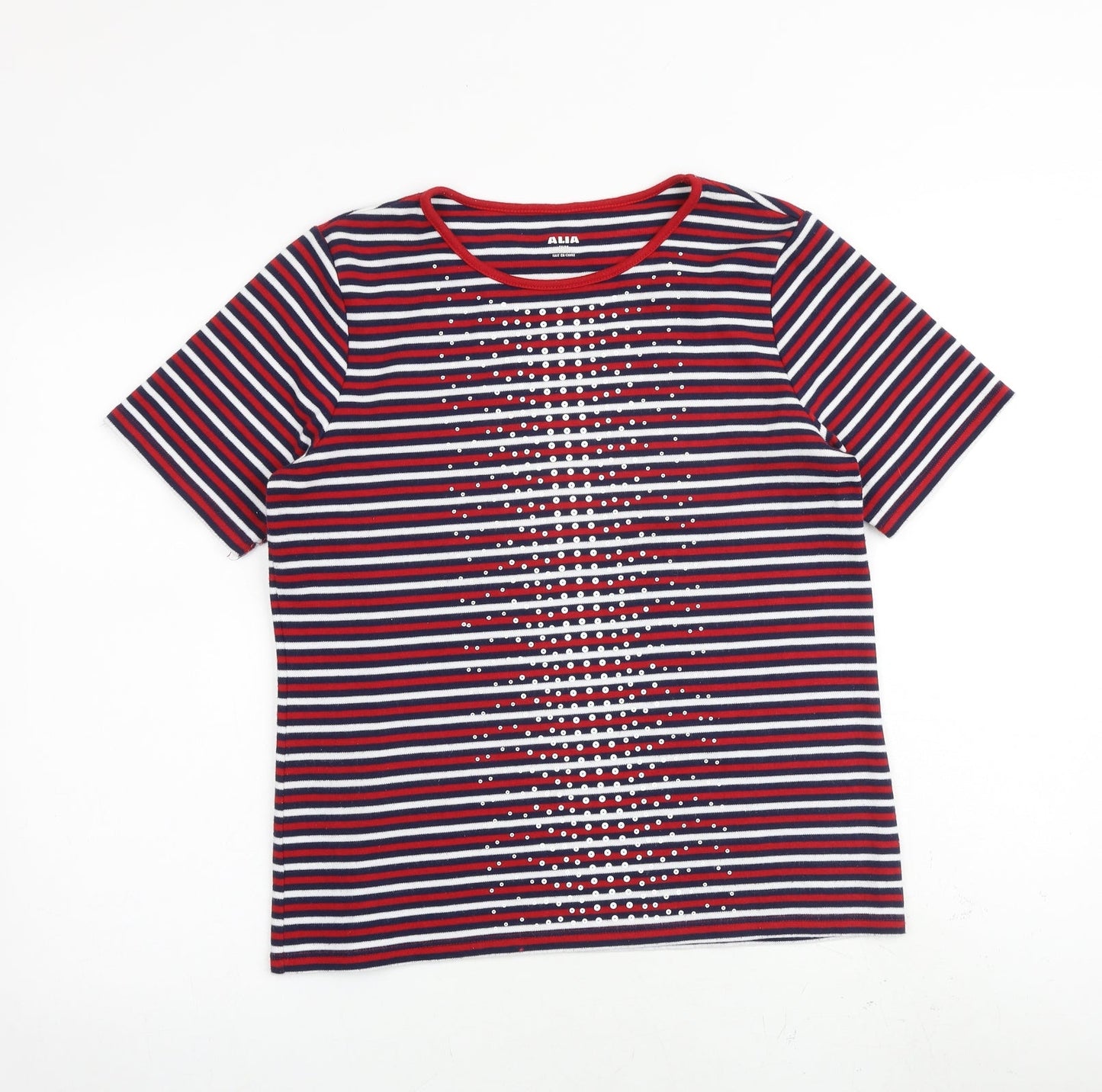 Womens UK Size M Alia Multicoloured Basic T-Shirt