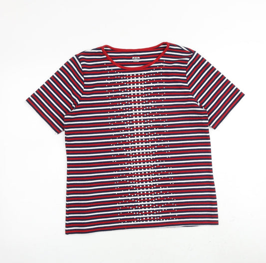 Womens UK Size M Alia Multicoloured Basic T-Shirt