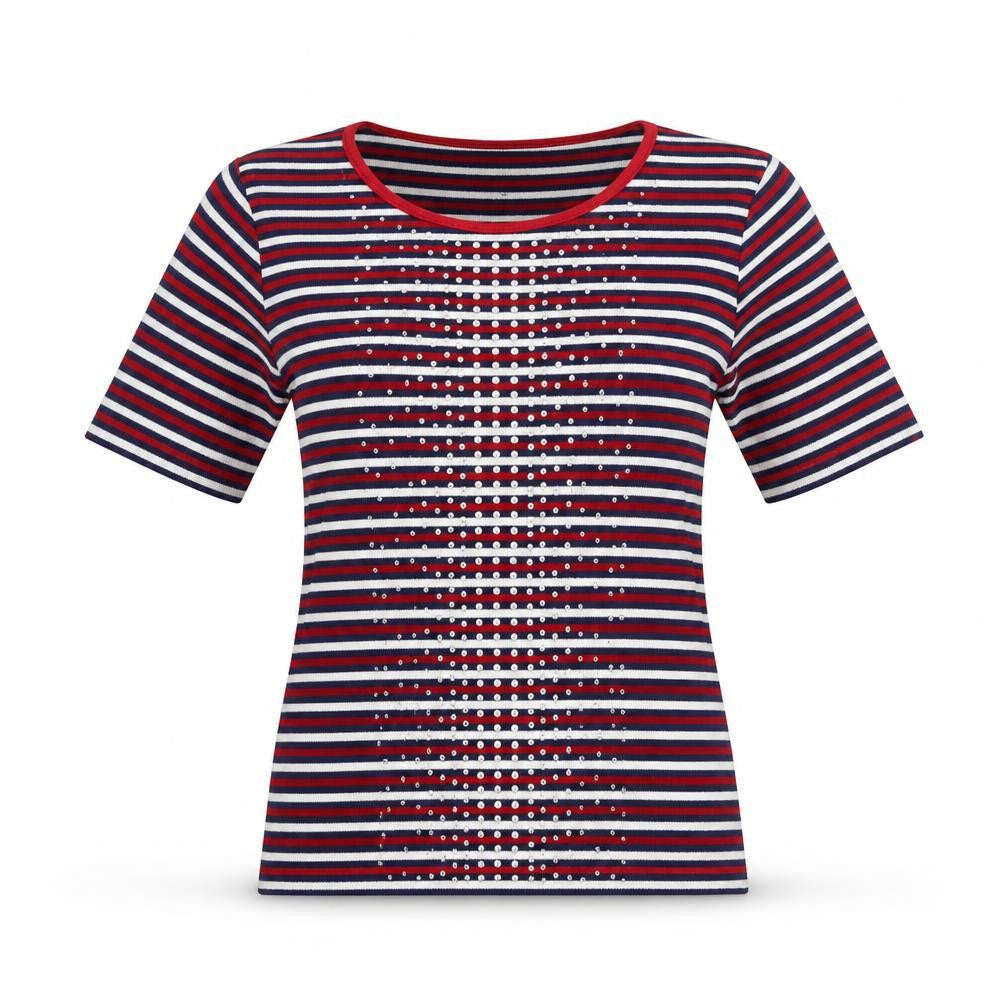 Womens UK Size M Alia Multicoloured Basic T-Shirt