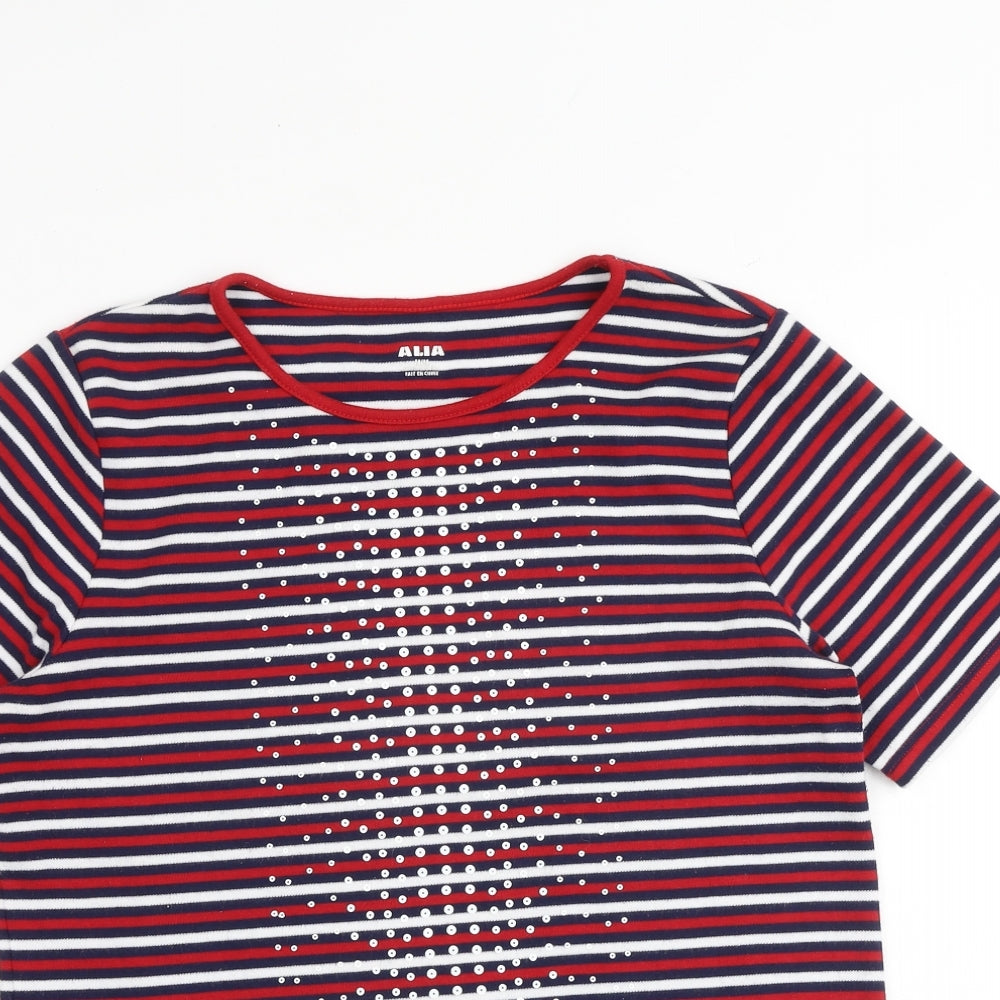 Womens UK Size M Alia Multicoloured Basic T-Shirt