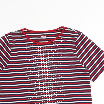 Womens UK Size M Alia Multicoloured Basic T-Shirt