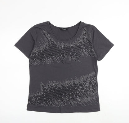 Womens UK Size 14 Alexara Grey Basic T-Shirt