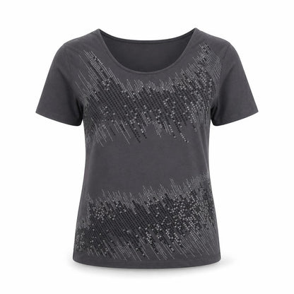 Womens UK Size 14 Alexara Grey Basic T-Shirt