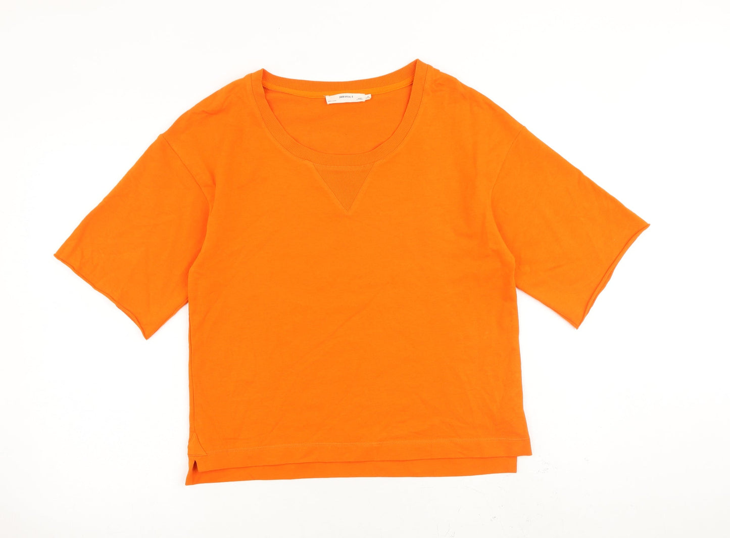 Womens UK Size S Zara Orange Cropped T-Shirt