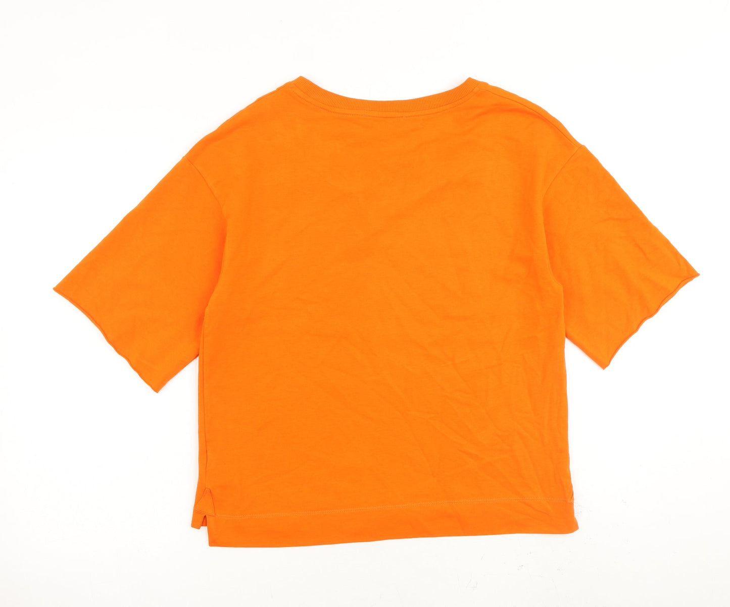 Womens UK Size S Zara Orange Cropped T-Shirt