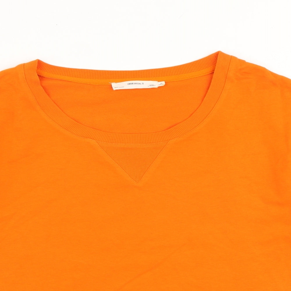 Womens UK Size S Zara Orange Cropped T-Shirt