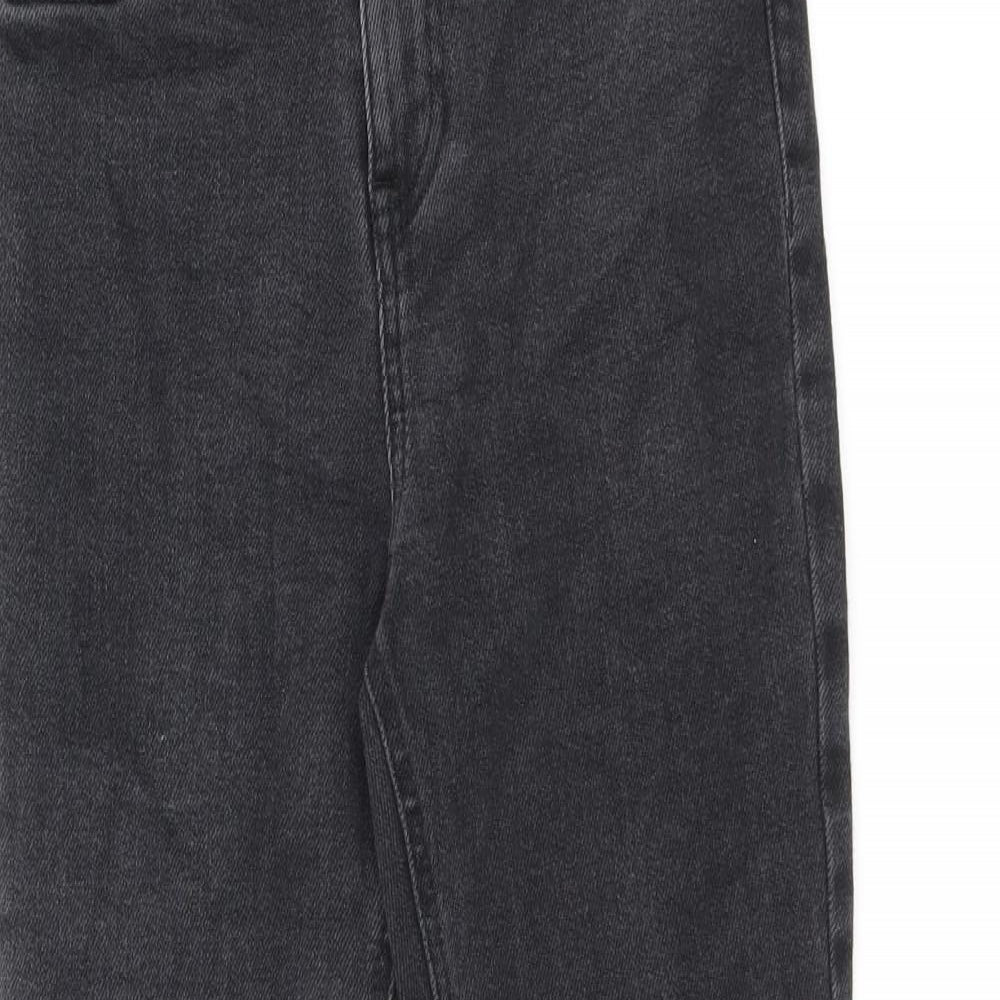 New Look Girls Grey Cotton Skinny Jeans Size 14 Years L26 in Regular Zip