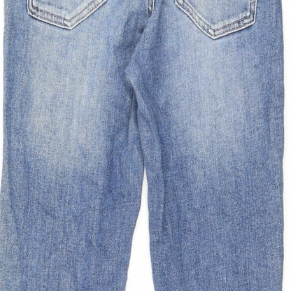 7 For All Mankind Womens Blue Cotton Tapered Jeans Size 27 in L26.5 in Regular Zip