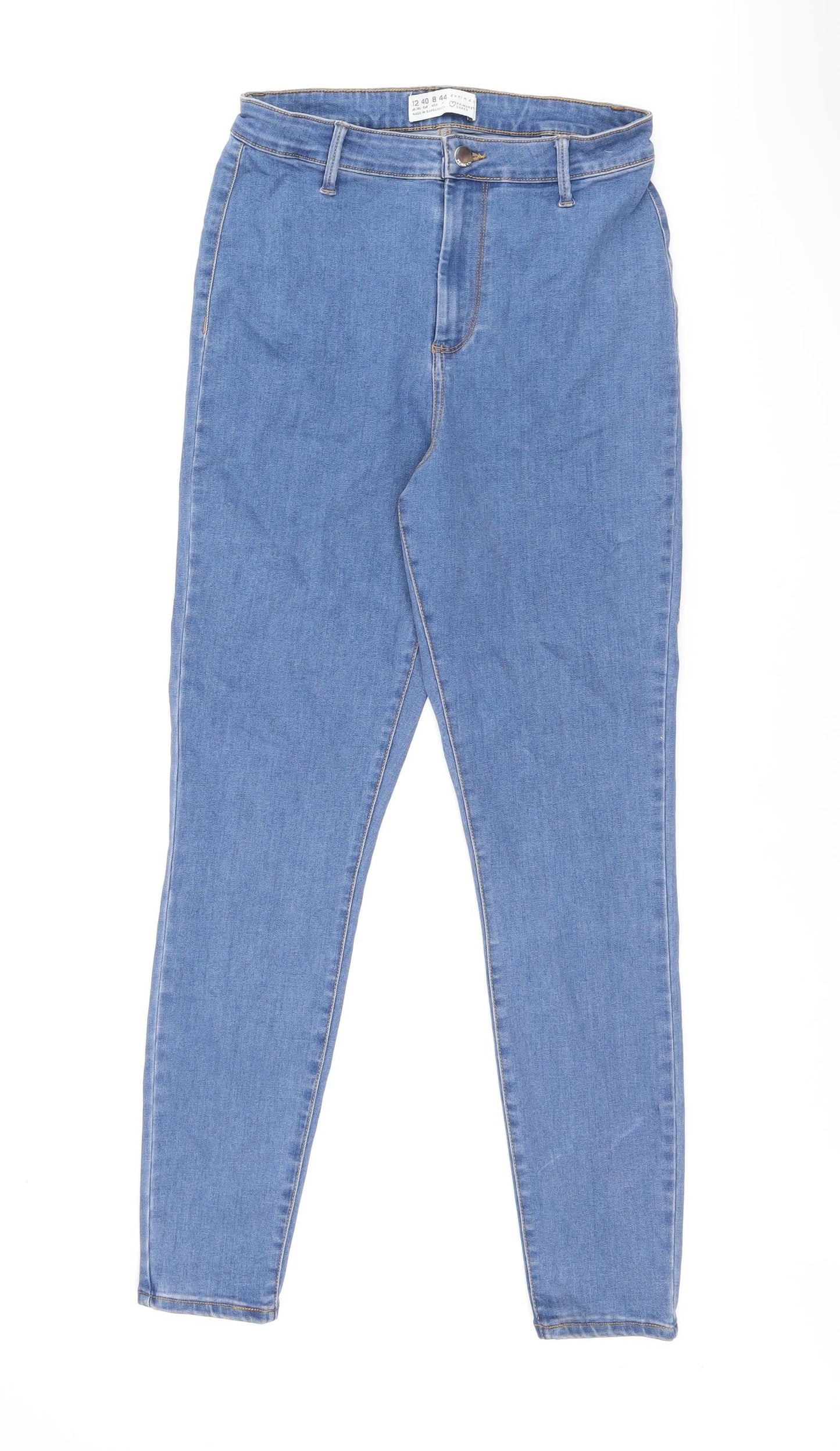 Denim & Co. Womens Blue Cotton Skinny Jeans Size 12 L30 in Regular Zip