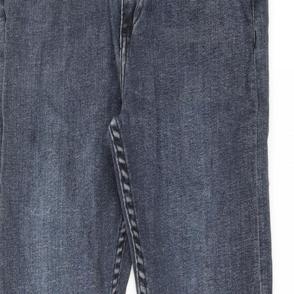 Zara Womens Blue Cotton Skinny Jeans Size 8 L28 in Regular Zip