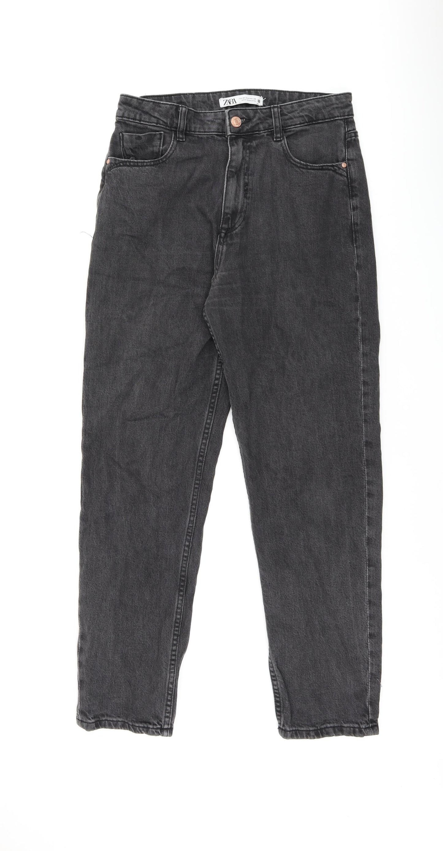 Zara Womens Black Cotton Skinny Jeans Size 10 L27 in Regular Zip