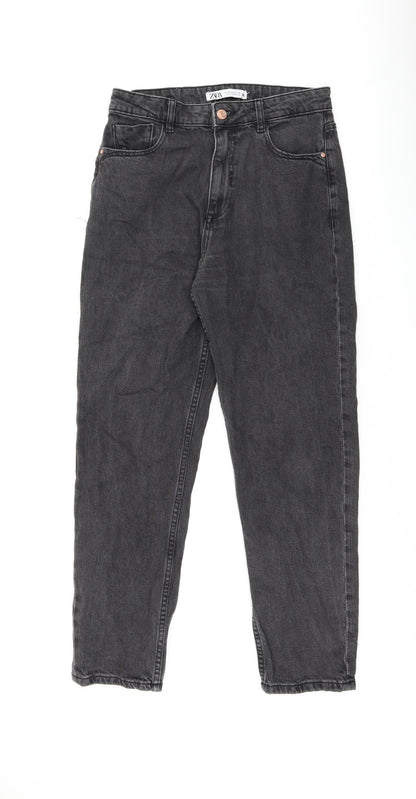 Zara Womens Black Cotton Skinny Jeans Size 10 L27 in Regular Zip