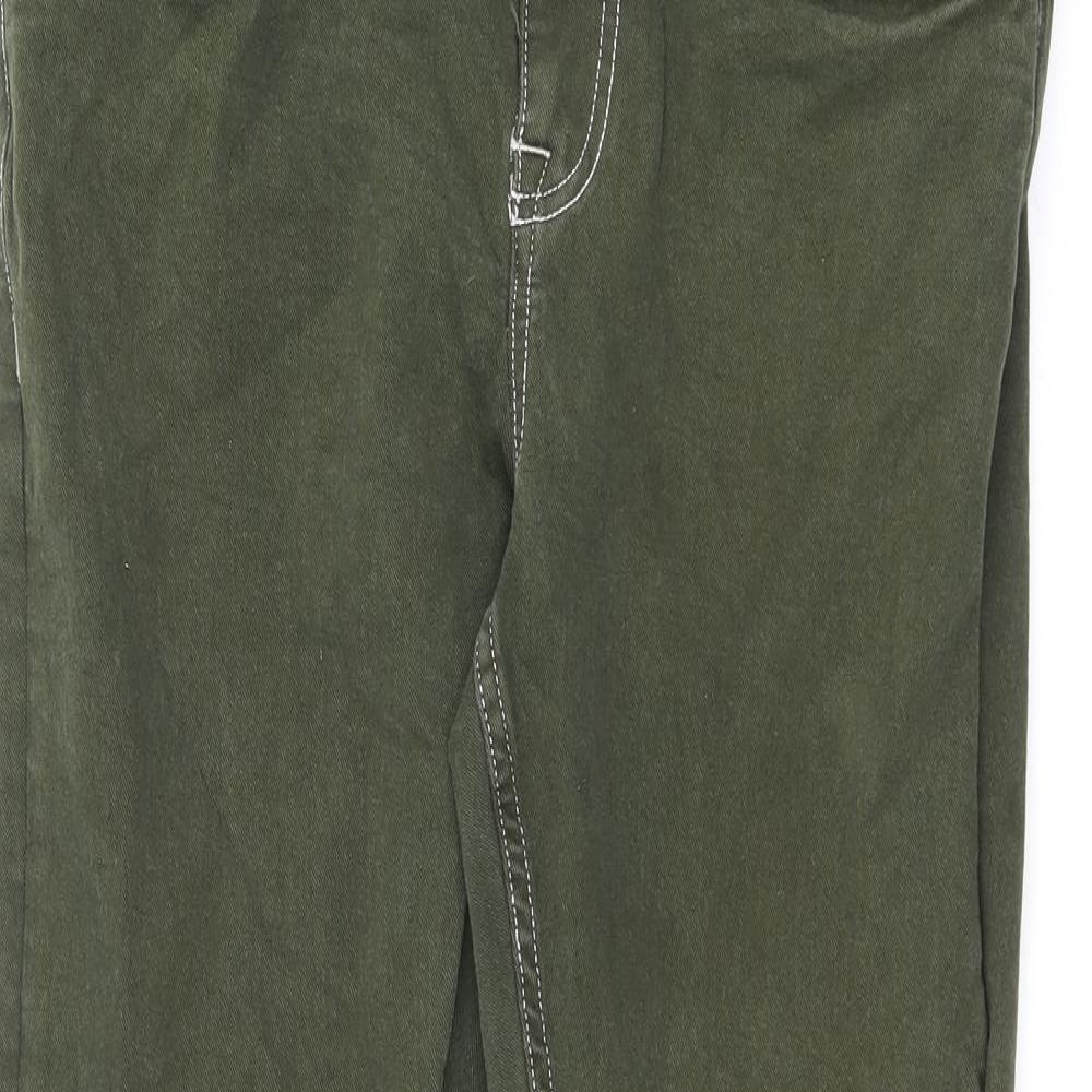 ASOS Womens Green Cotton Skinny Jeans Size 32 in L30 in Regular Zip - Stitching Detail