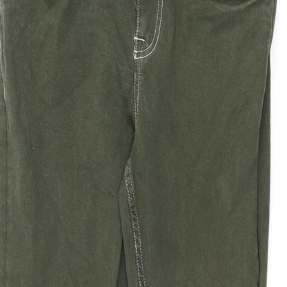 ASOS Womens Green Cotton Skinny Jeans Size 32 in L30 in Regular Zip - Stitching Detail