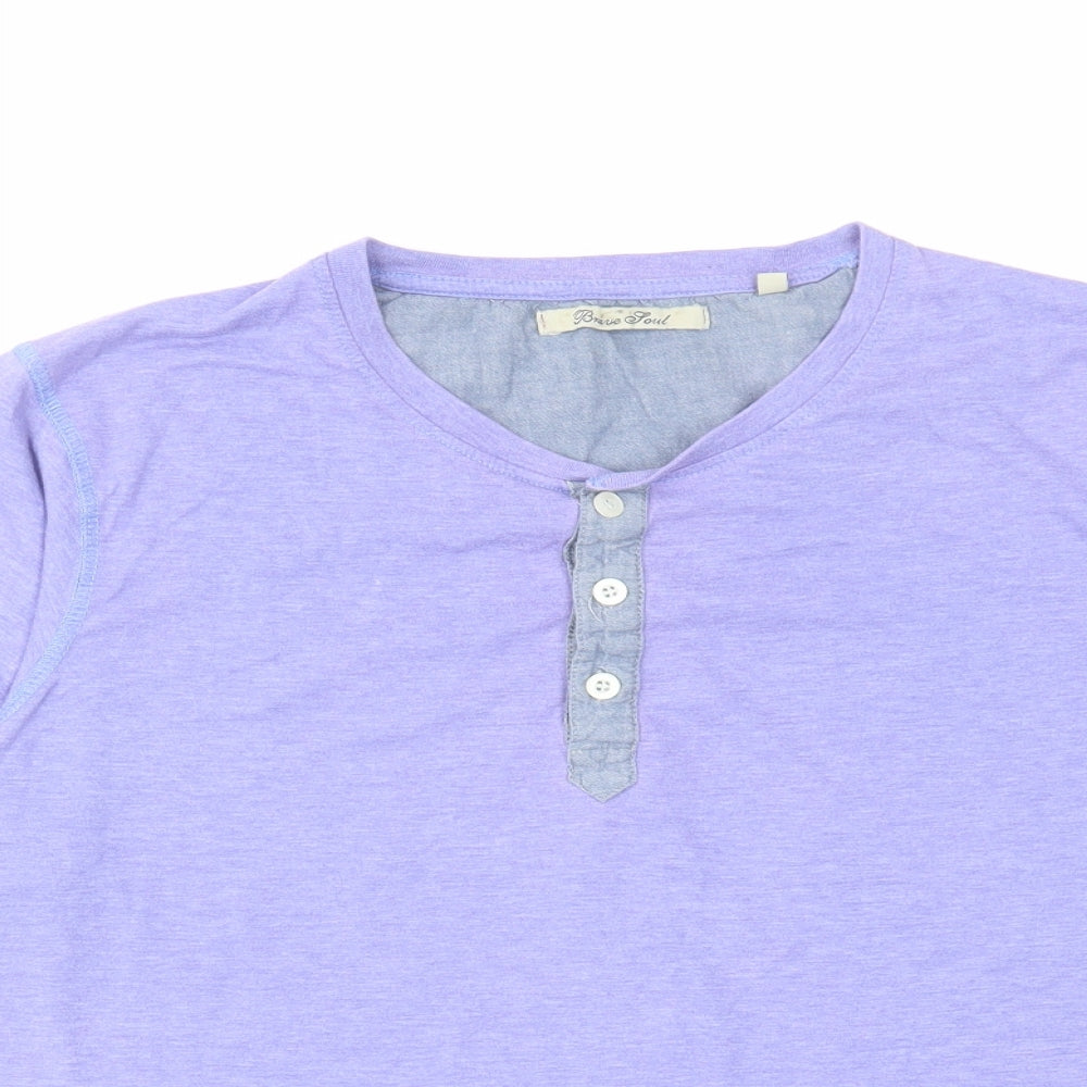 Mens UK Size L Brave Soul Purple  T-Shirt
