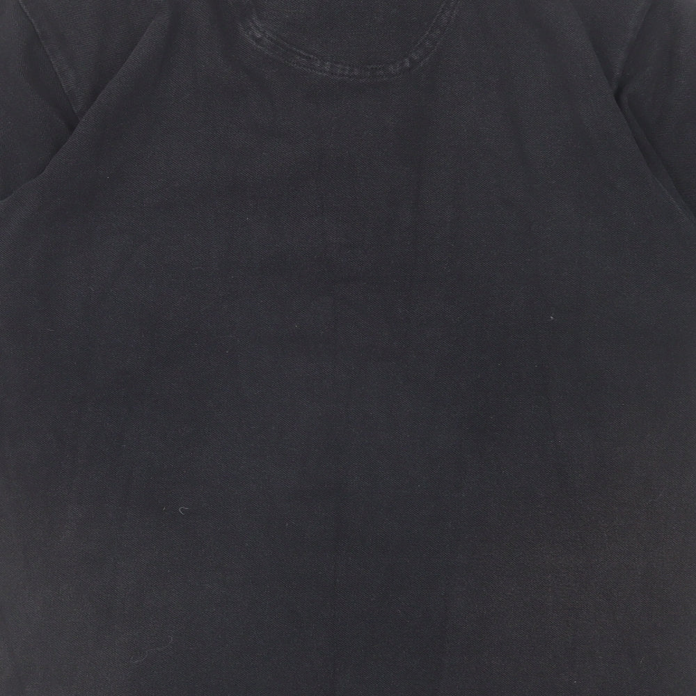 HUGO BOSS Mens Black Cotton Polo Size L Collared Button