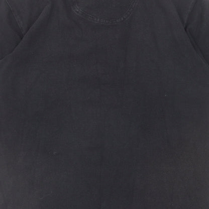 HUGO BOSS Mens Black Cotton Polo Size L Collared Button