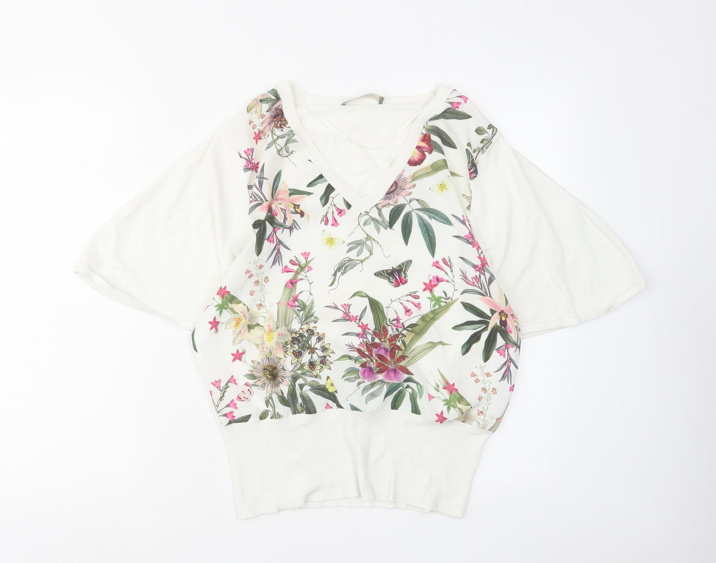 Womens UK Size S Oasis White Pullover Jumper